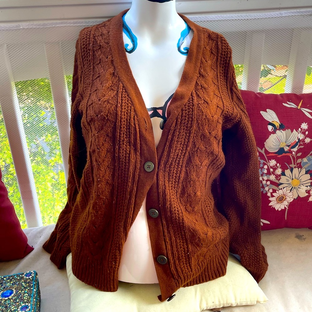 Brown button up